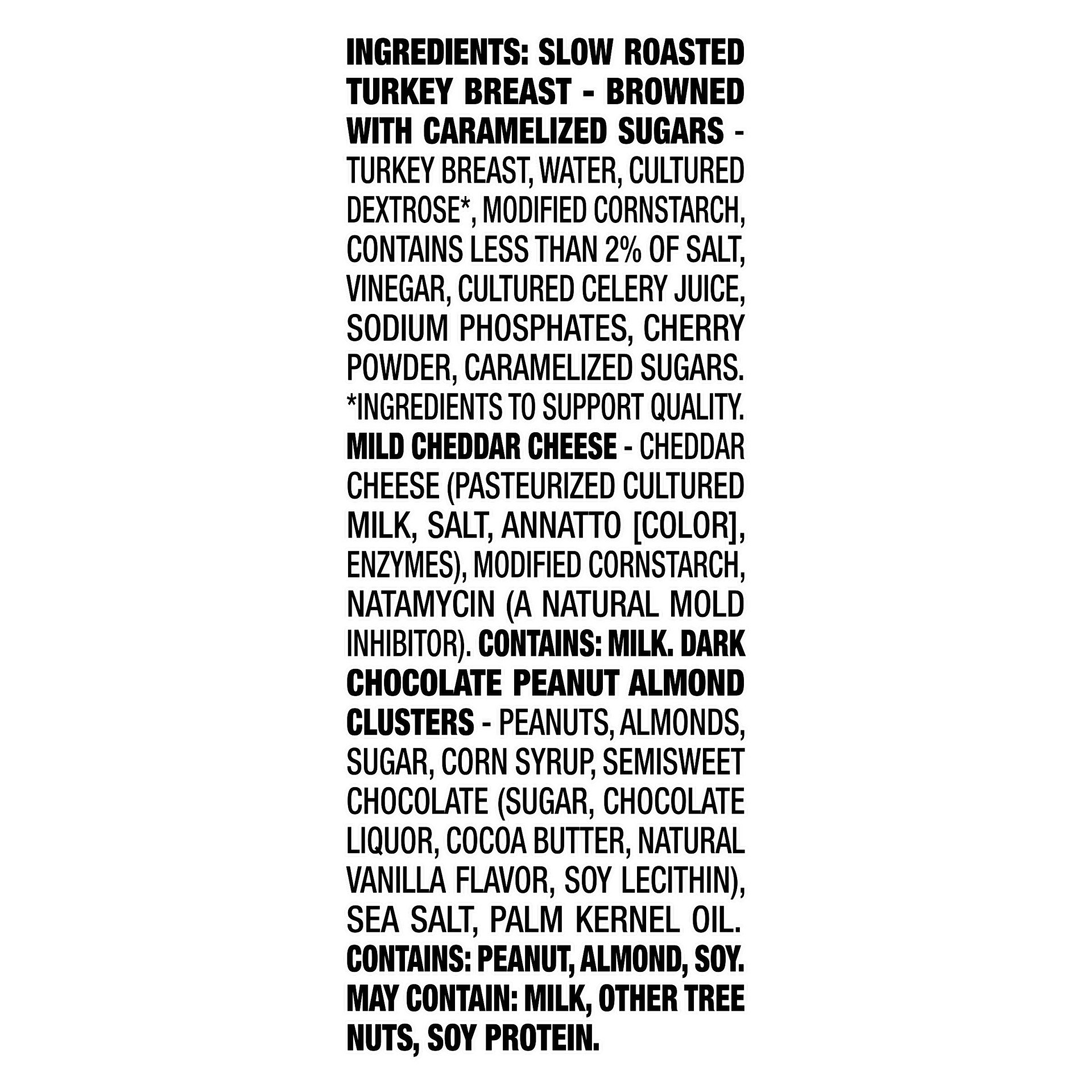 slide 2 of 8, P3 Portable Protein Pack with Turkey, Dark Chocolate Nut Clusters & Cheddar Cheese, 3 ct Pack, 1.8 oz Trays, 6 oz