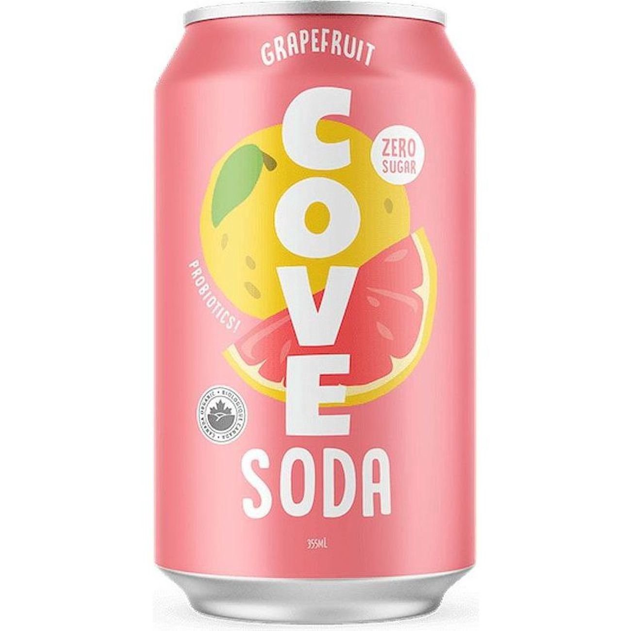 slide 1 of 1, Cove Organic Zero Sugar Probiotic Soda - Grapefruit, 12 oz