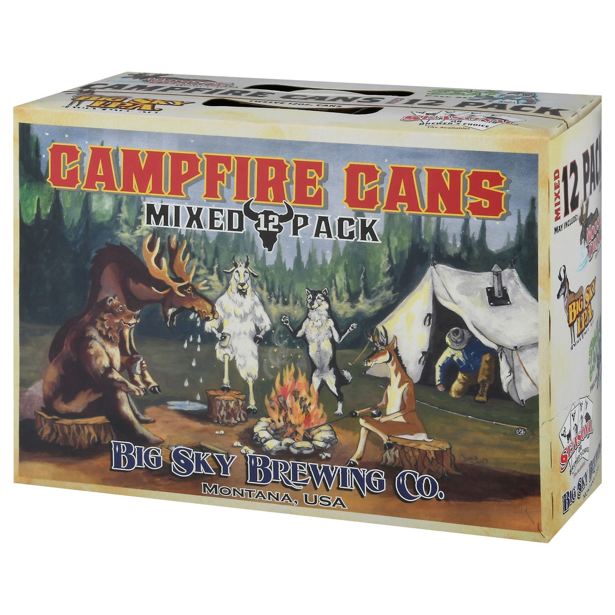 slide 2 of 10, Big Sky Brewing Campfire Beer, Variety Pack, 12 ct; 12 oz