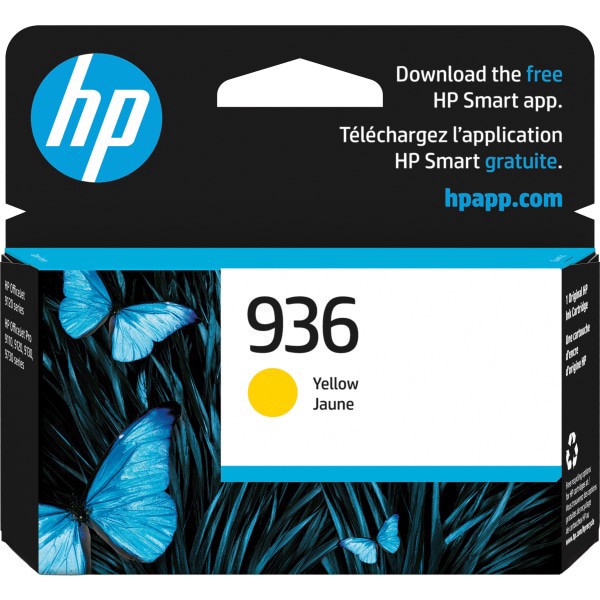 slide 1 of 8, Hp 936 Yellow Original Ink Cartridge, 4S6V1Ln, 1 ct