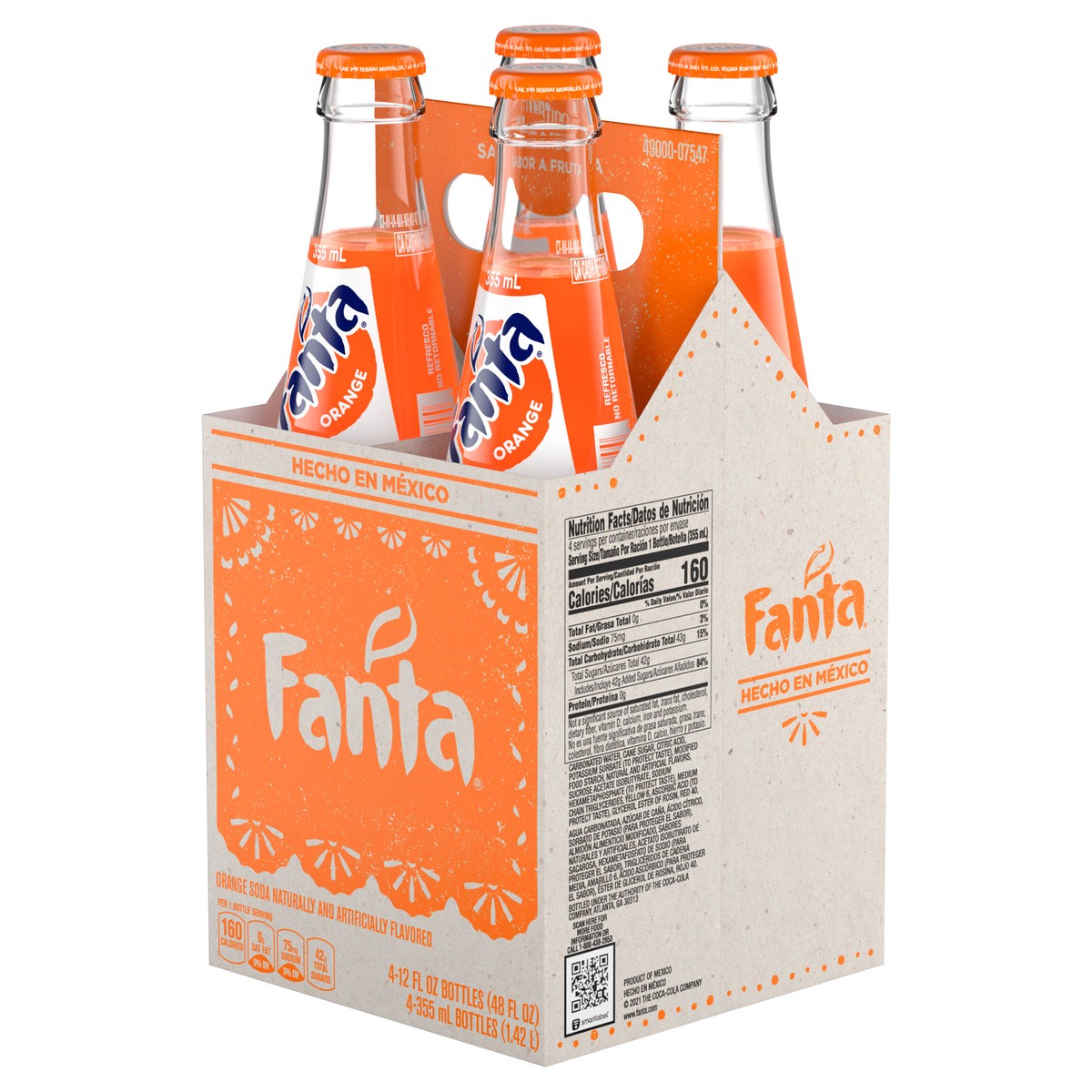 slide 4 of 11, Fanta Orange Mexico Glass Bottles, 355 mL, 4 Pack, 4 ct; 12 oz