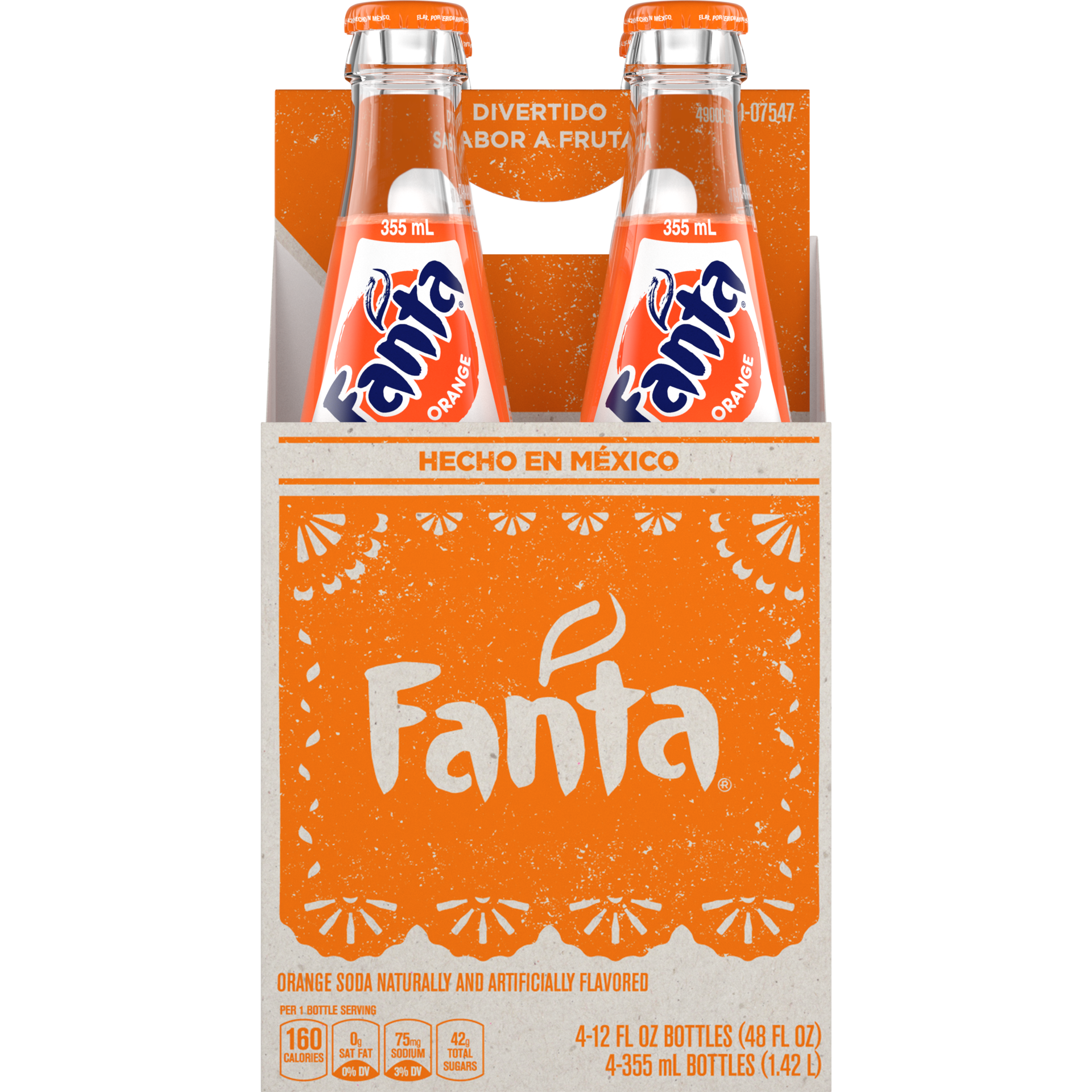 slide 1 of 11, Fanta Orange Mexico Glass Bottles, 355 mL, 4 Pack, 4 ct; 12 oz