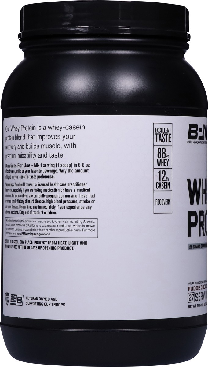 slide 6 of 13, Bare Performance Nutrition Fudge Chocolate Whey Protein 34.7 oz, 34.7 oz