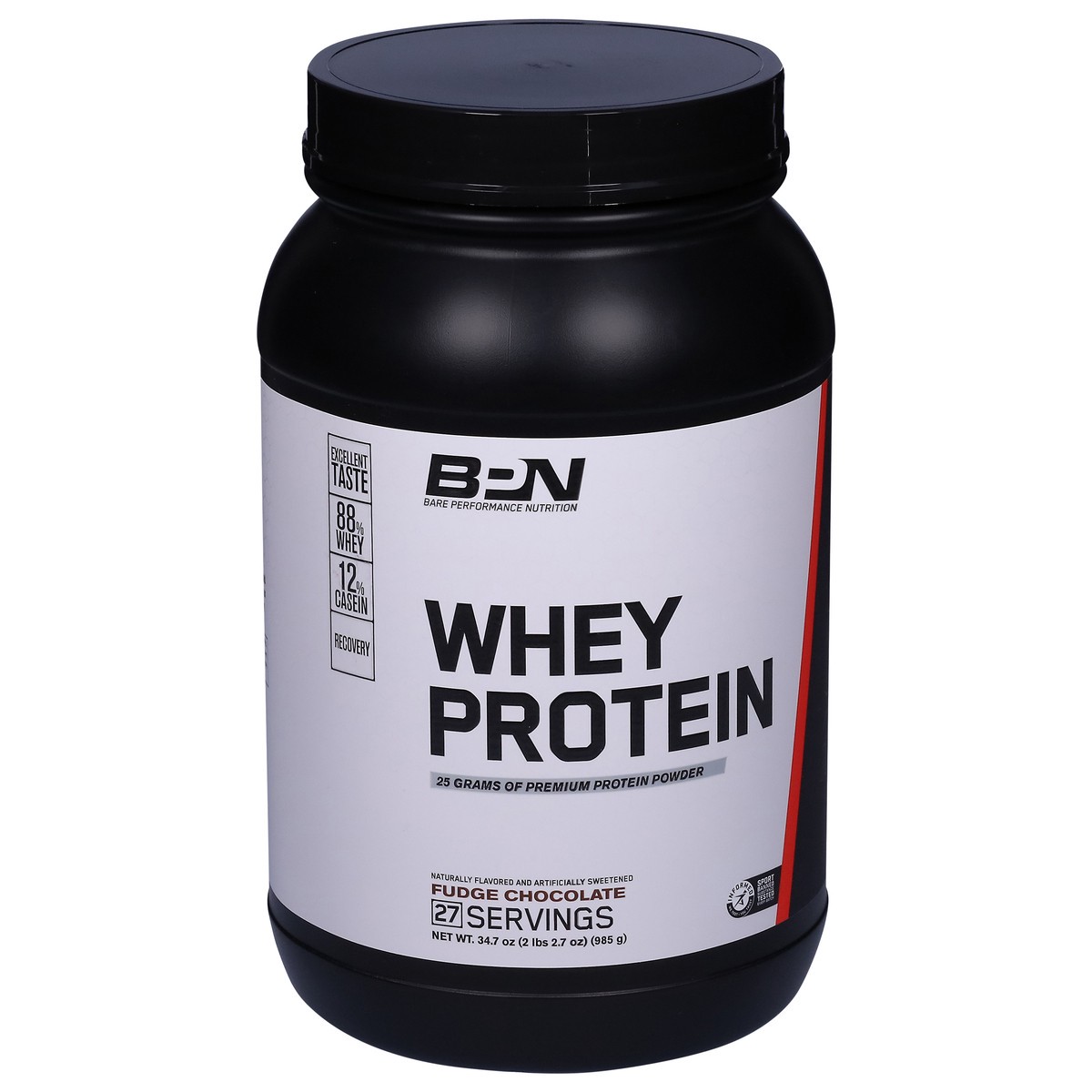 slide 11 of 13, Bare Performance Nutrition Fudge Chocolate Whey Protein 34.7 oz, 34.7 oz