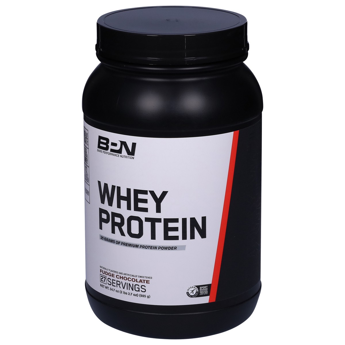 slide 13 of 13, Bare Performance Nutrition Fudge Chocolate Whey Protein 34.7 oz, 34.7 oz