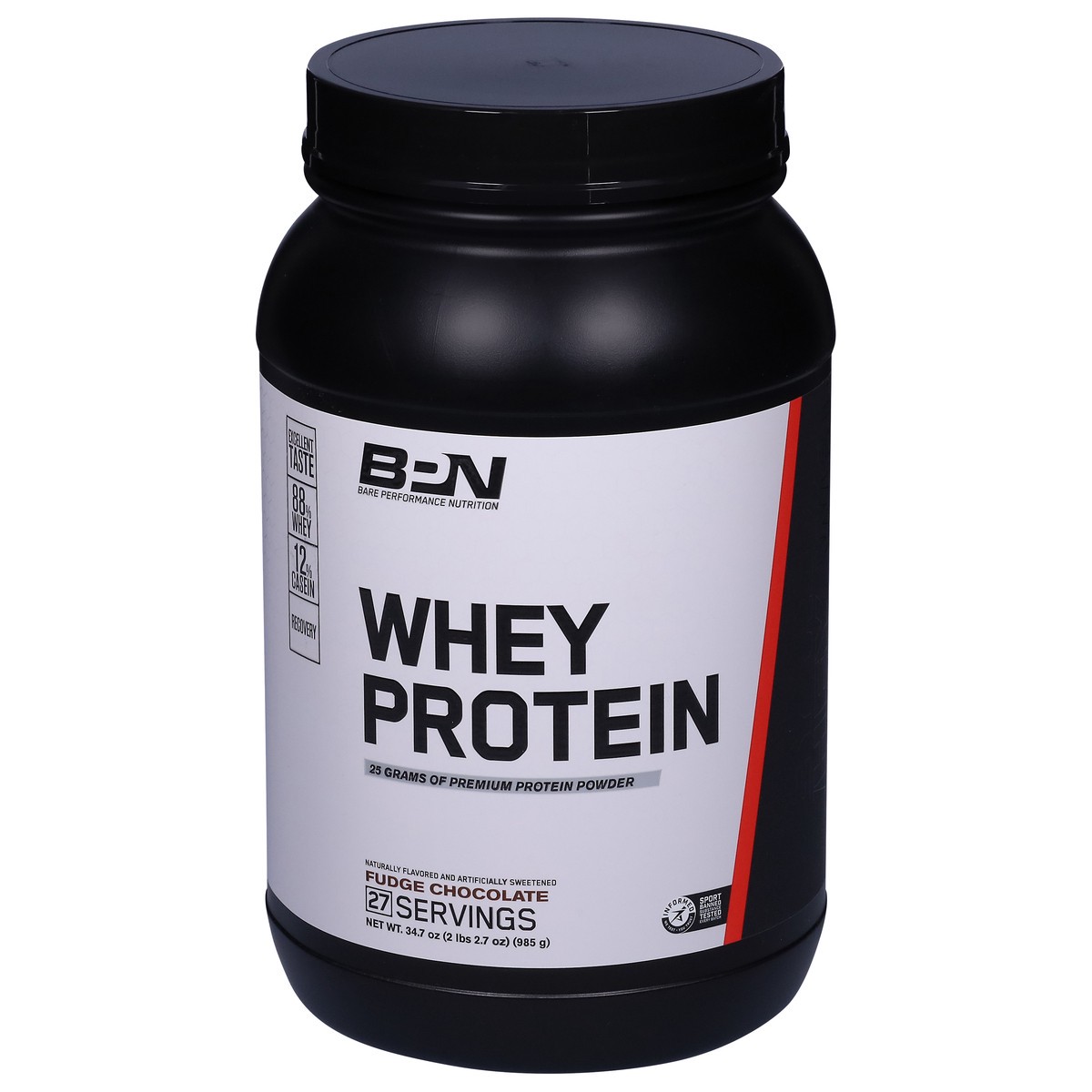 slide 12 of 13, Bare Performance Nutrition Fudge Chocolate Whey Protein 34.7 oz, 34.7 oz