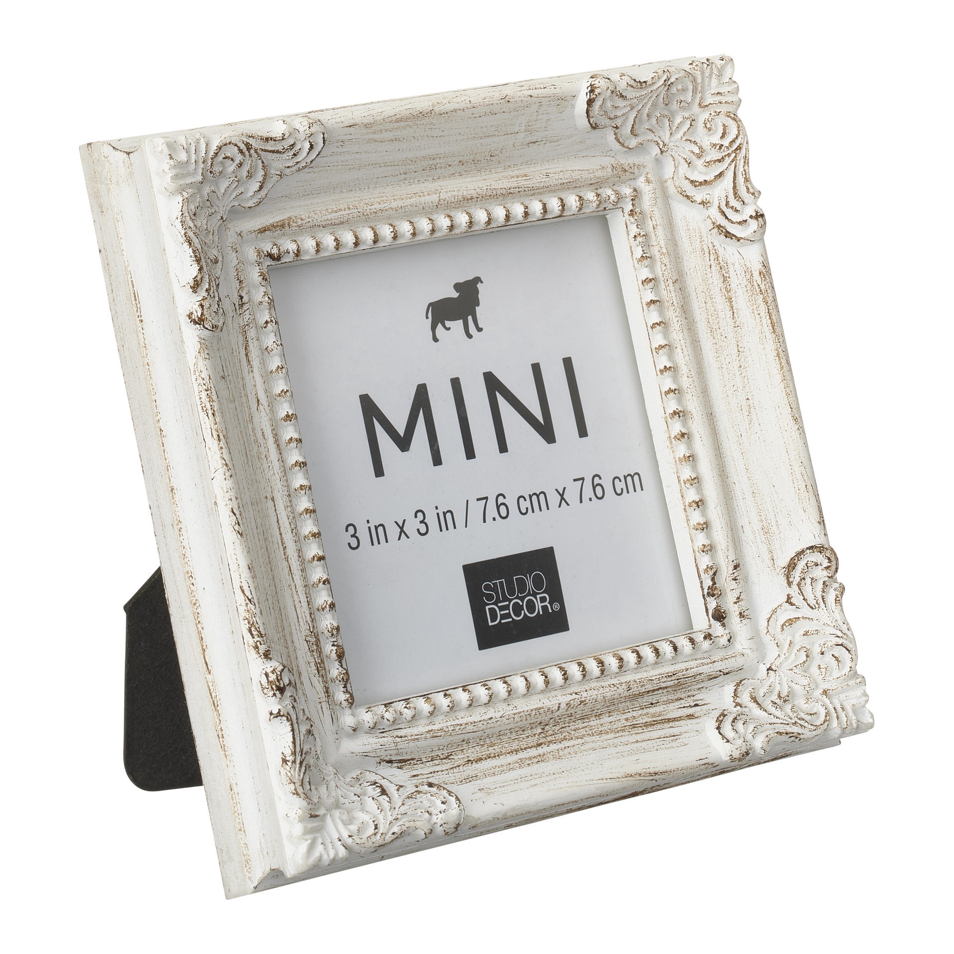 slide 4 of 4, White Leaf Corner Accents Mini Frame By Studio Decor, 3 in x 3 in