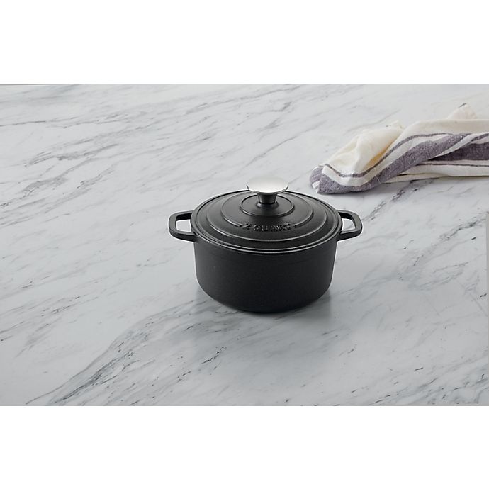 slide 2 of 2, Artisanal Kitchen Supply Enameled Cast Iron Dutch Oven - Matte Graphite, 2 qt