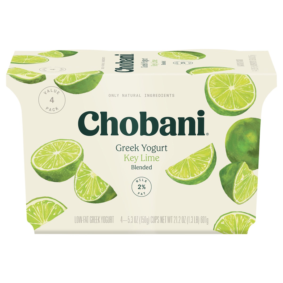 slide 1 of 9, Chobani Low-Fat Key Lime Blended Greek Yogurt 5.3oz 4ct, 4 ct