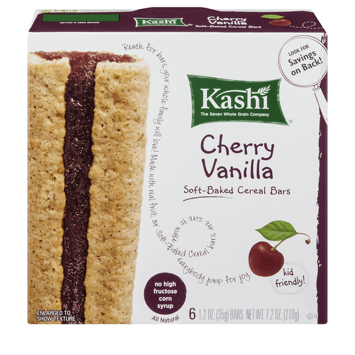 slide 1 of 1, Kashi Cherry Vanilla Soft-Baked Cereal Bars, 6 ct; 7.2 oz