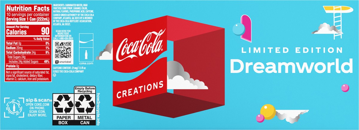 slide 8 of 9, Coca-Cola Dreamworld Fridge Pack Cans, 7.5 fl oz, 10 Pack, 10 ct
