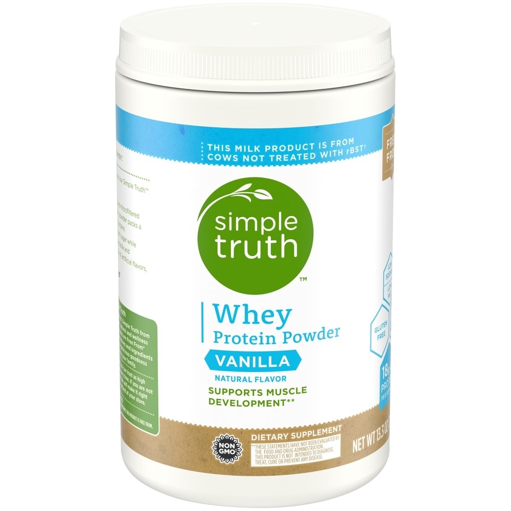 slide 1 of 1, Simple Truth Whey Protein Powder Vanilla, 13.3 oz