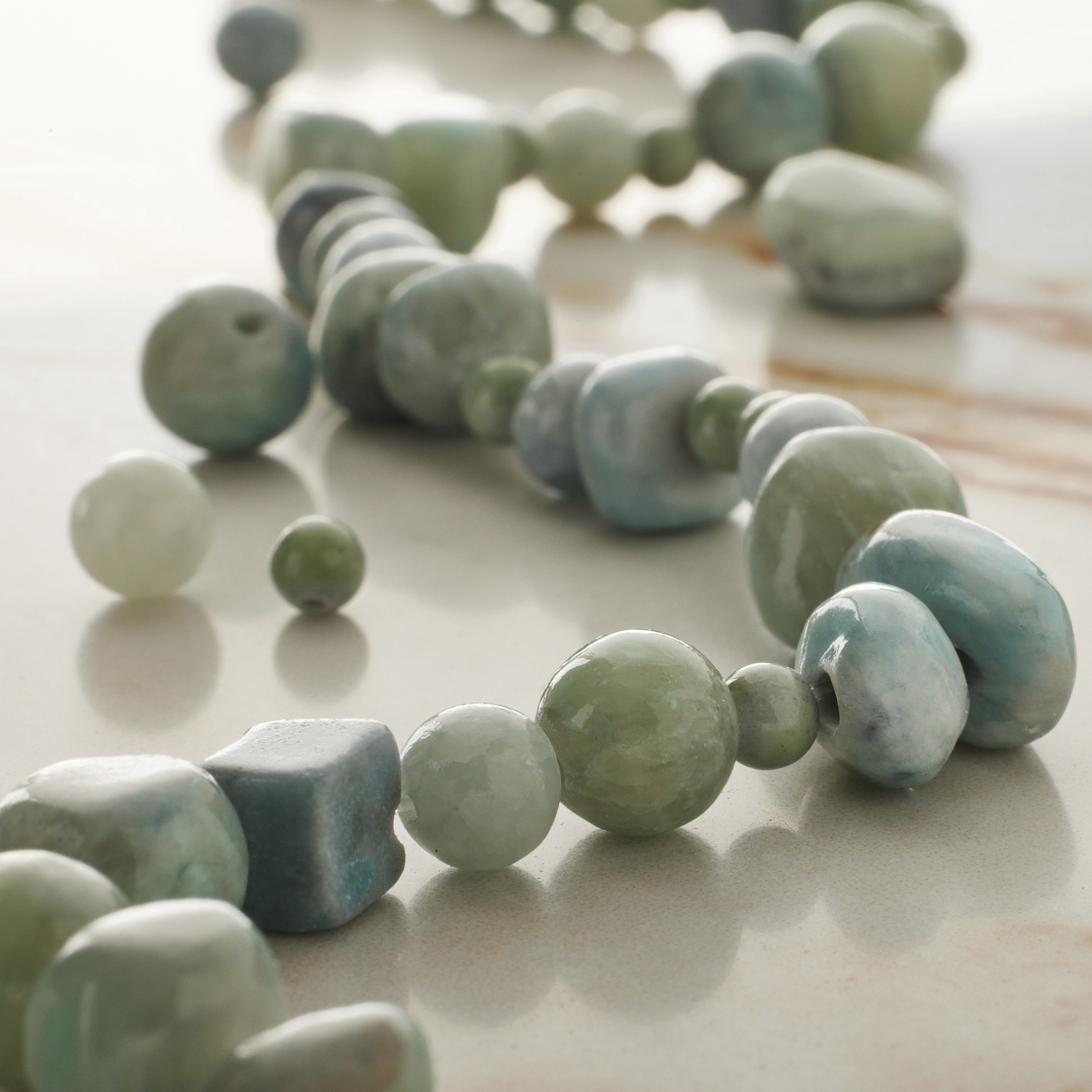 slide 3 of 3, Light Blue Quartz Beads By Bead Landing, 3mm-10mm