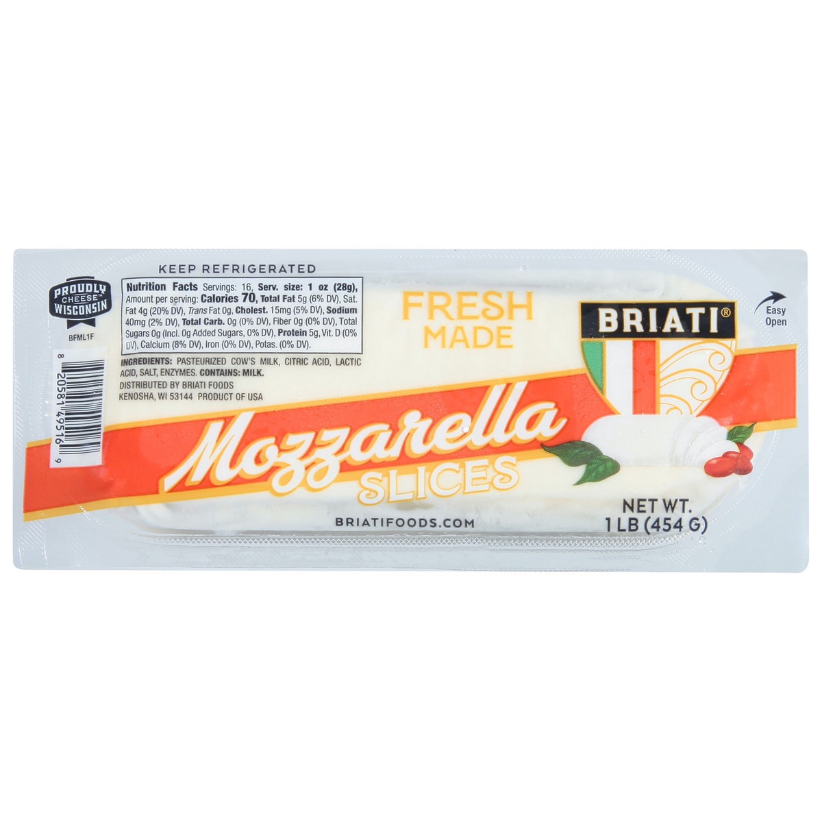 slide 1 of 14, Briati Mozzarella Cheese Slices 1 lb, 1 lb