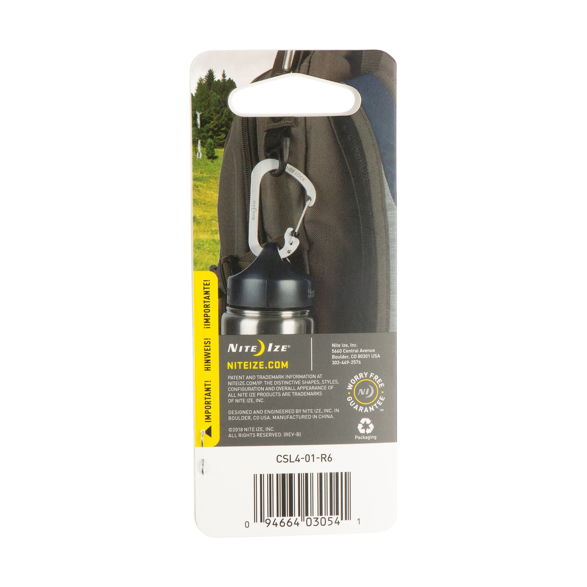 slide 3 of 4, Nite Ize Black Stainless Steel D-shaped Locking Carabiner with Slide-to-Lock Feature, 75 lbs Weight Rating, 75 lb