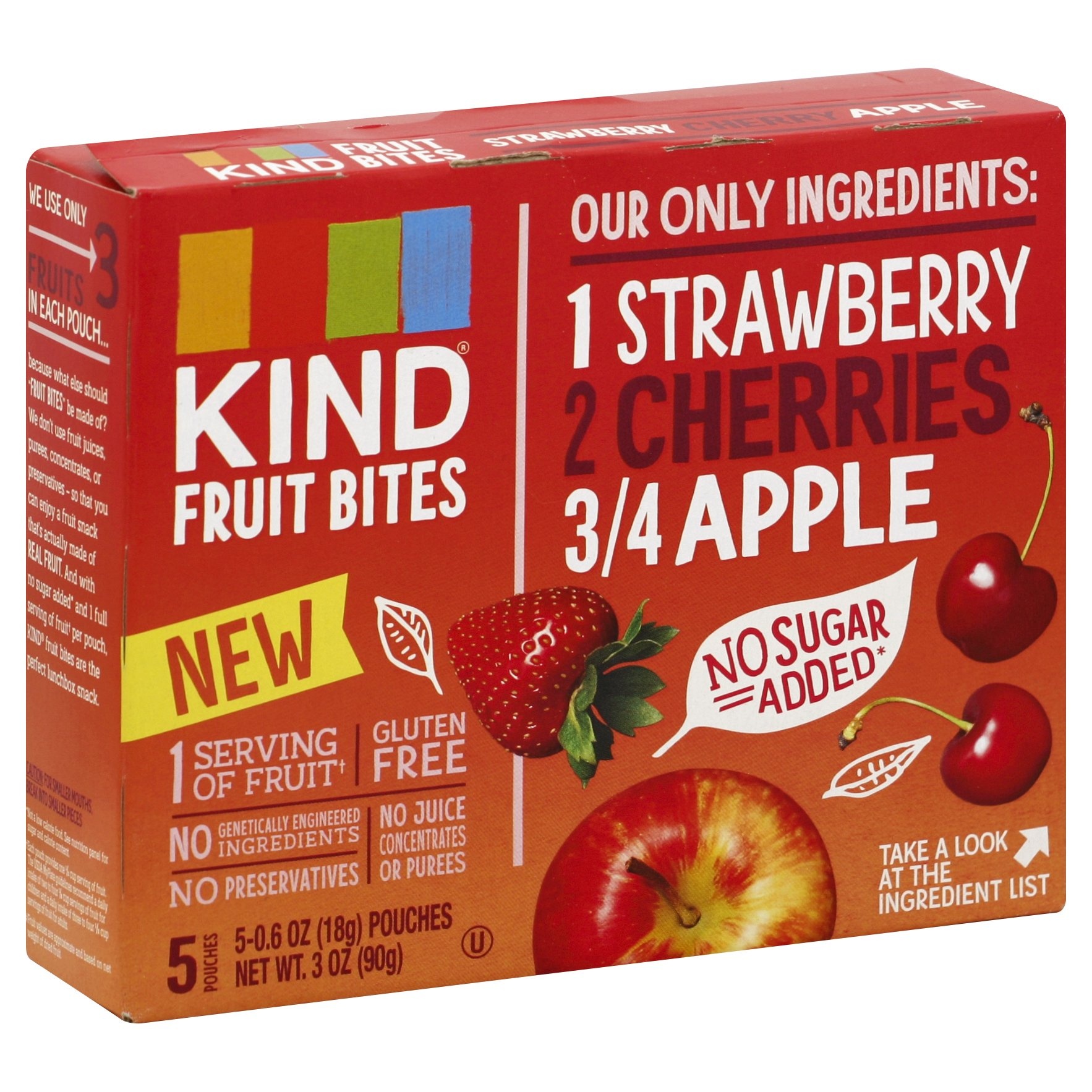 slide 1 of 5, KIND Strawberry Cherries Apple Fruit Bites, 5 ct; 0.6 oz