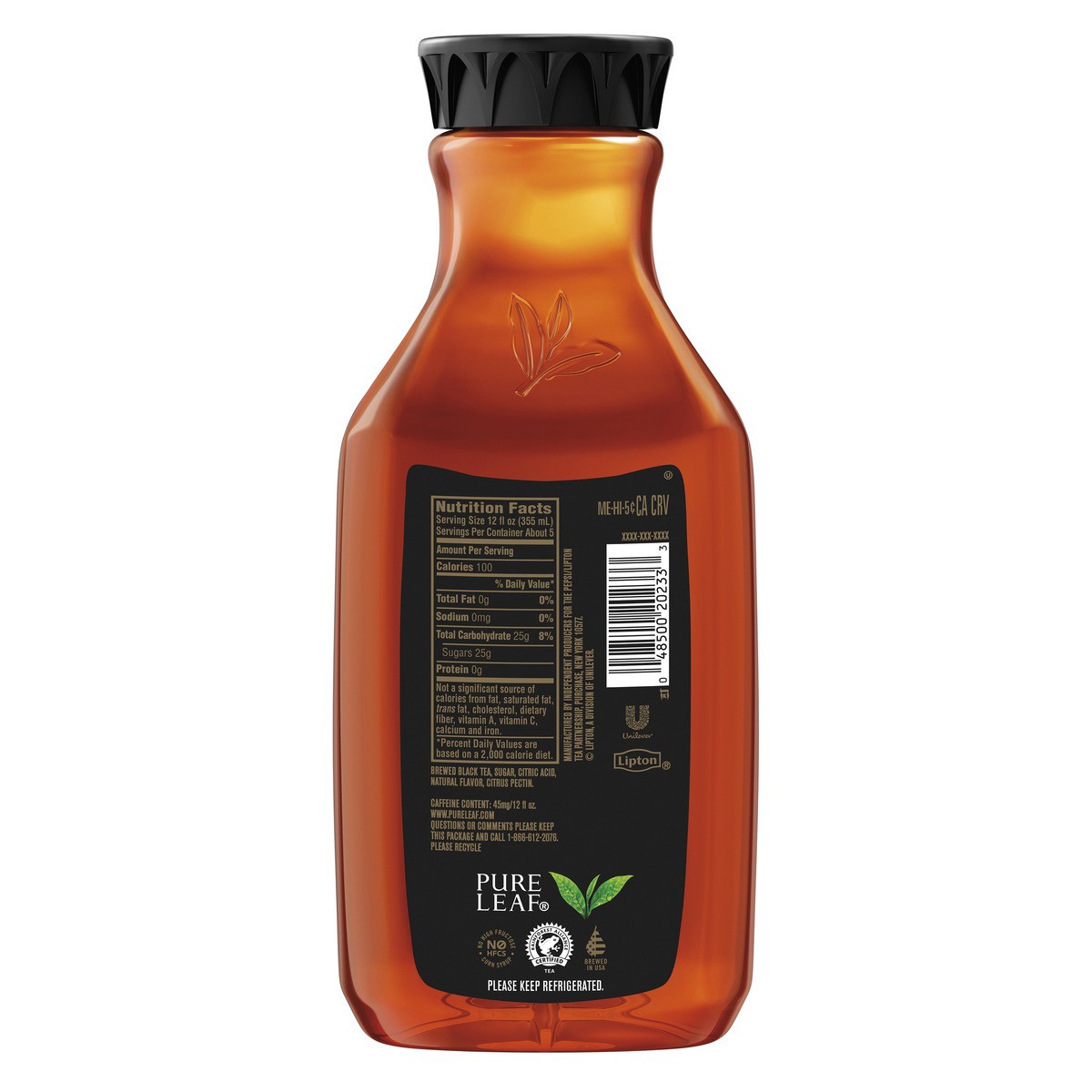 slide 4 of 7, Pure Leaf Real Brewed Tea Peach Flavor 59 Fl Oz Bottle, 59 oz