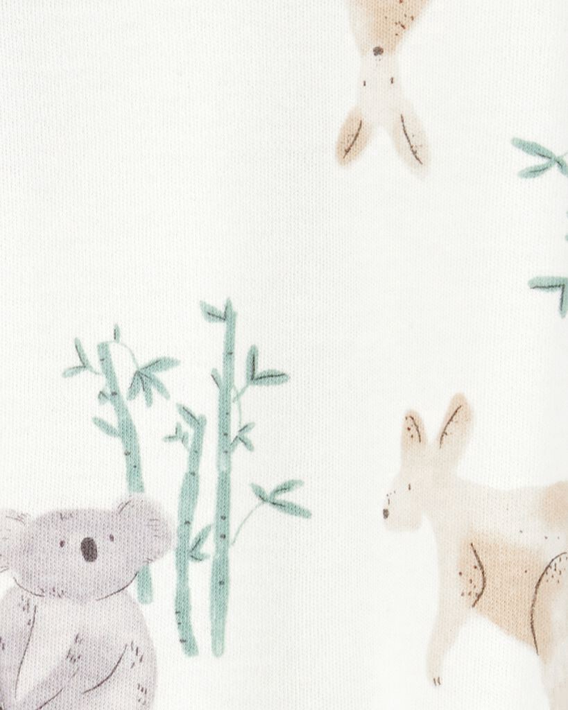 slide 2 of 2, Carter's Baby Kangaroo 2-Way Zip Cotton Sleep & Play Pajamas - Ivory Ivory 9M, 1 ct