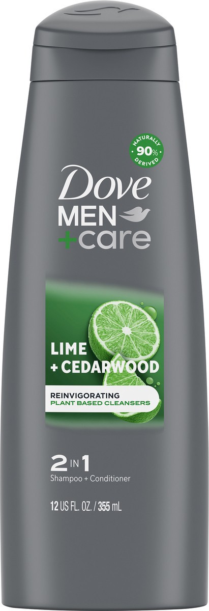 slide 11 of 12, Dove Men+care 2 In 1 Shampoo And Conditioner Lime + Cedarwood 12 Oz, lime + cedarwood, 12 fl oz