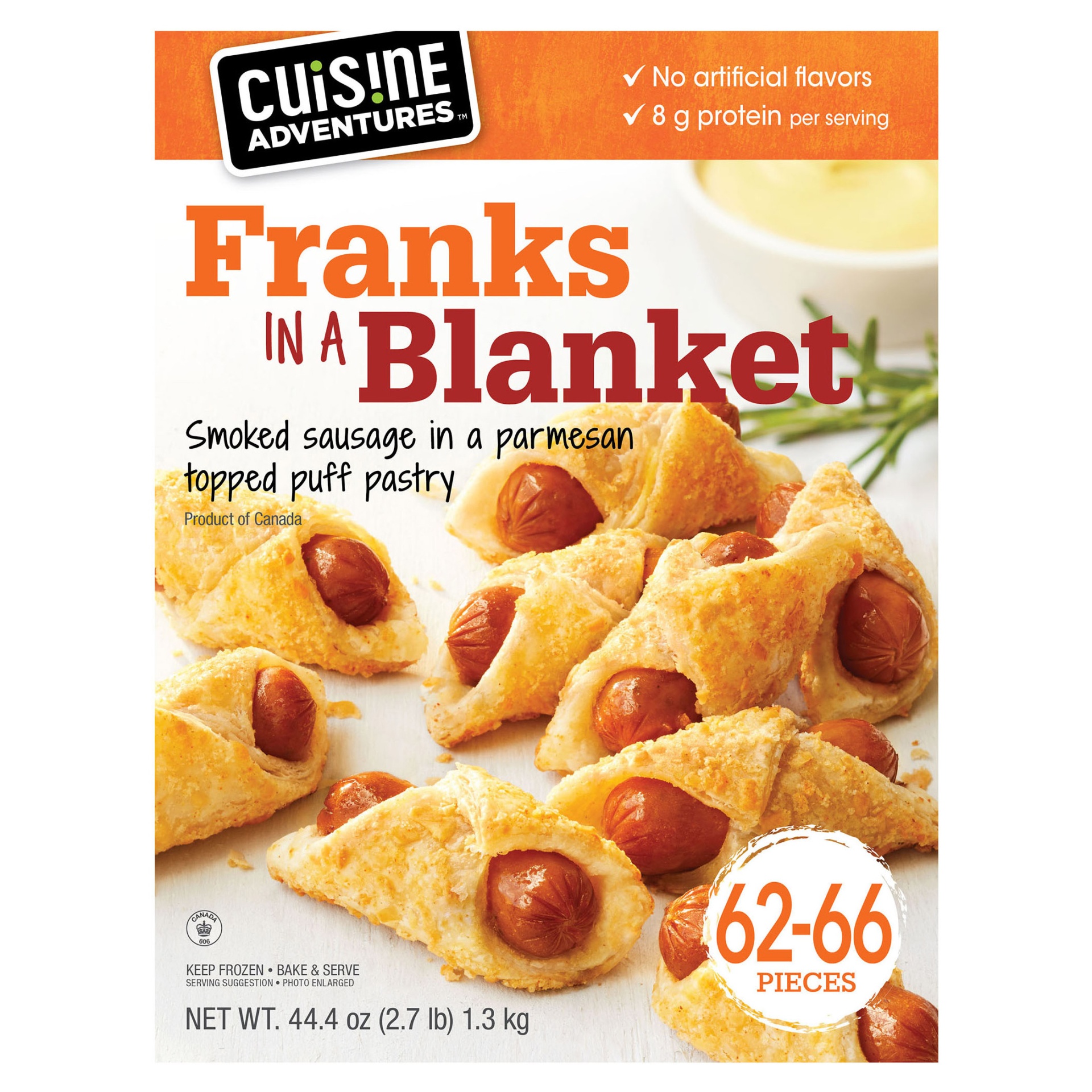 slide 1 of 2, Cuisine Adventures Franks In A Blanket, 44 oz