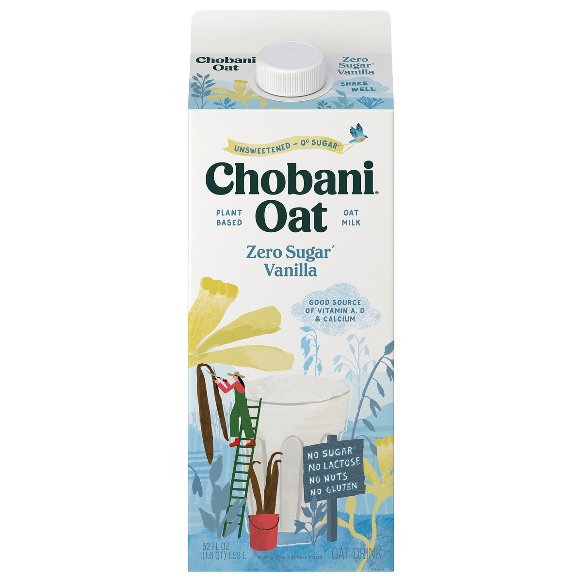 slide 3 of 14, Chobani Vanilla Oat Milk Zero Sugar, 52 fl oz