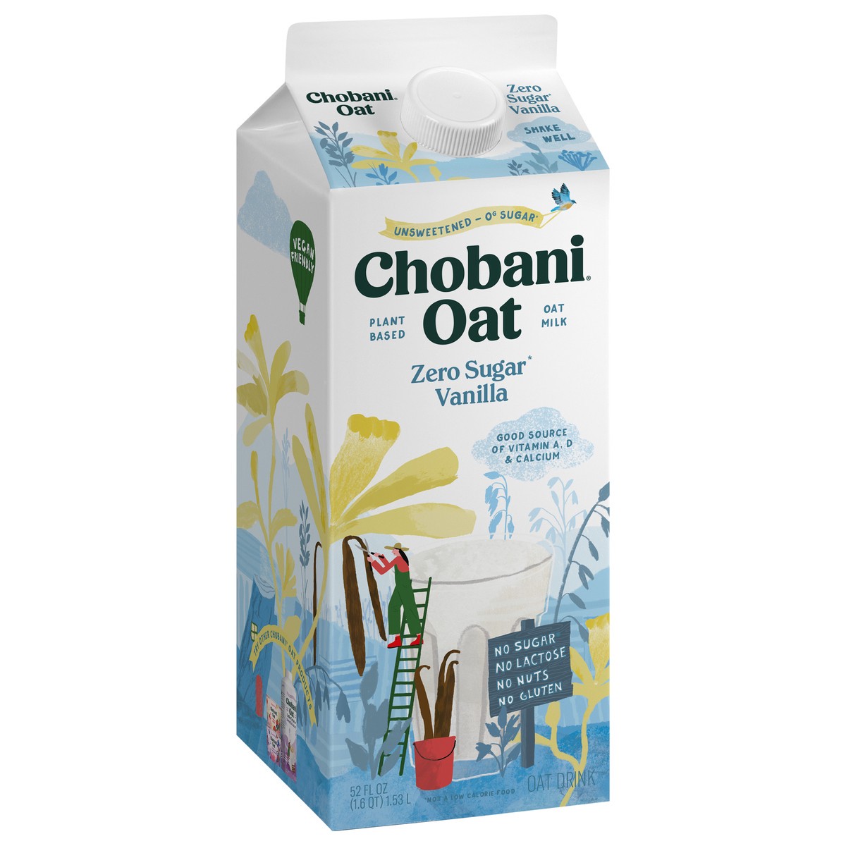 slide 14 of 14, Chobani Vanilla Oat Milk Zero Sugar, 52 fl oz