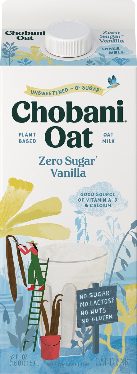 slide 4 of 14, Chobani Vanilla Oat Milk Zero Sugar, 52 fl oz