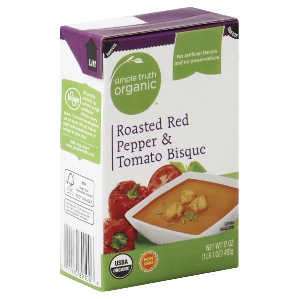 slide 1 of 1, Simple Truth Organic Roasted Red Pepper & Tomato Bisque, 17 oz