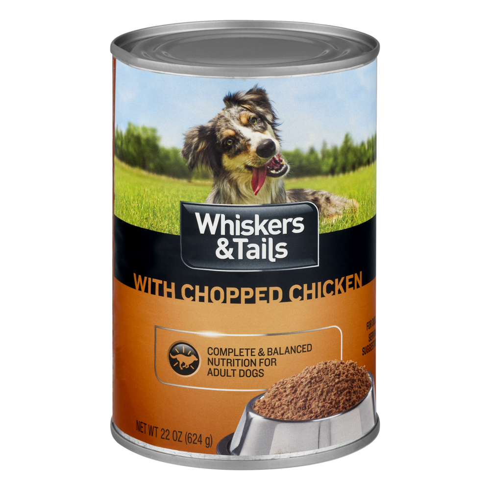 slide 1 of 1, Whiskers & Tails with Chopped Chicken for Dogs, 22 oz