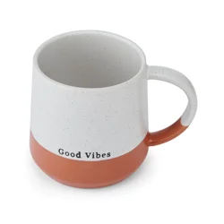 Pfaltzgraff Mug Colorbreak Coral Good Vibes 17 oz