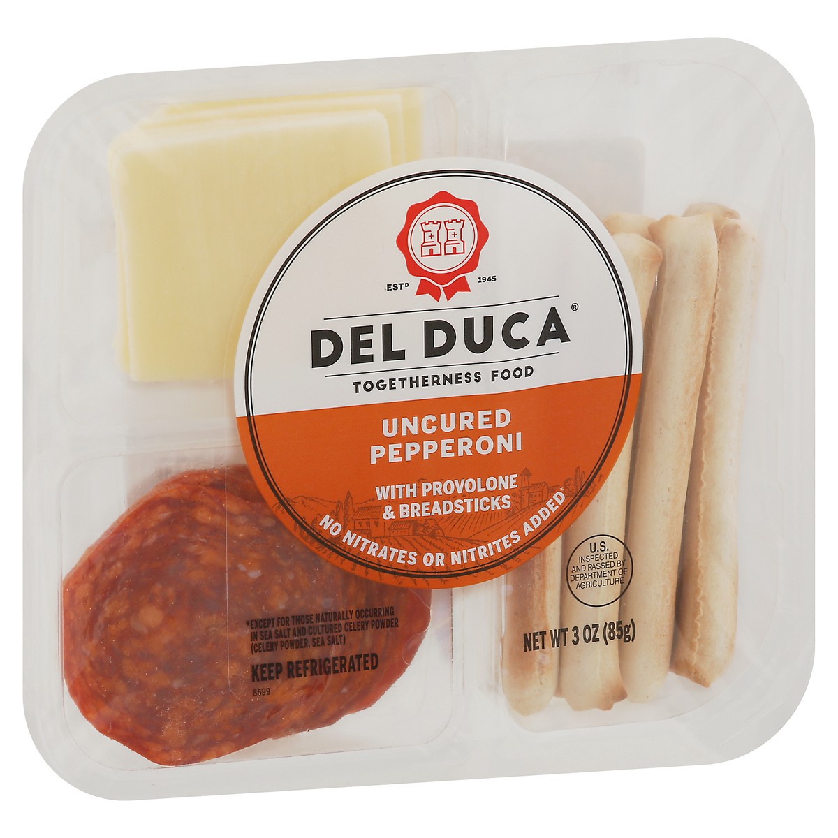 slide 8 of 9, Del Duca Pepperoni with Provolone & Breadsticks 3 oz, 3 oz