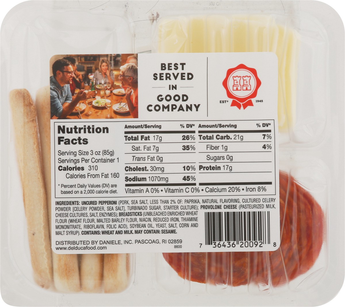 slide 7 of 9, Del Duca Pepperoni with Provolone & Breadsticks 3 oz, 3 oz