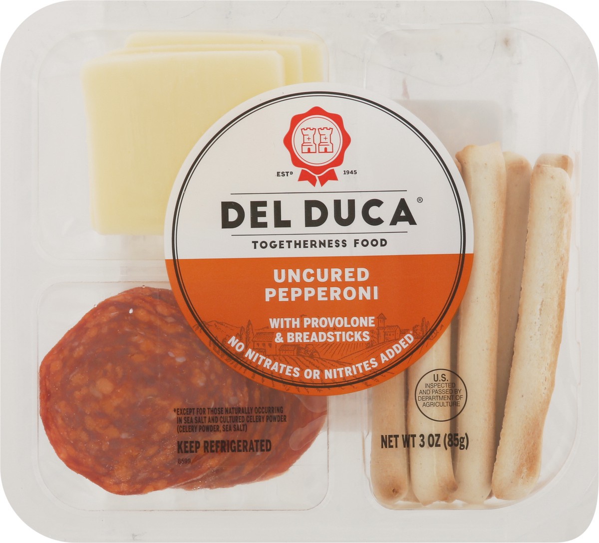 slide 9 of 9, Del Duca Pepperoni with Provolone & Breadsticks 3 oz, 3 oz