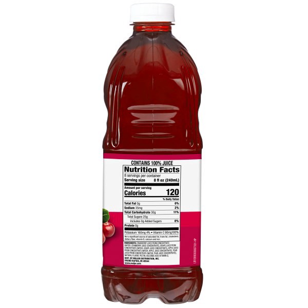 slide 5 of 9, Meijer 100% Juice Cranberry Raspberry- 64 oz, 64 oz