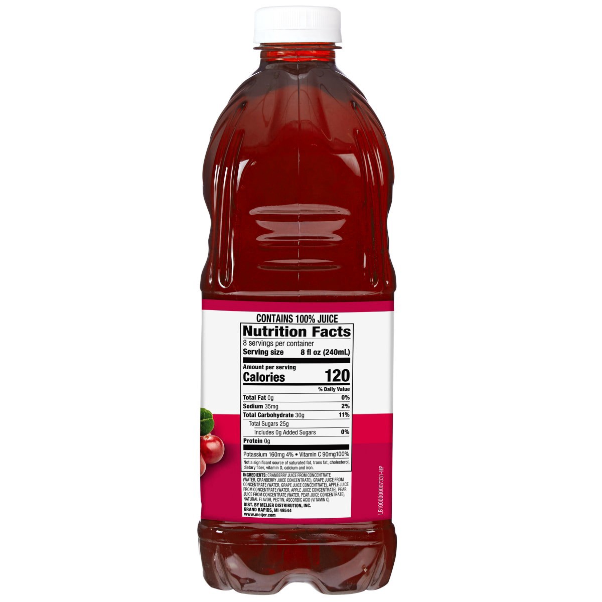 slide 8 of 9, Meijer 100% Juice Cranberry Raspberry- 64 oz, 64 oz