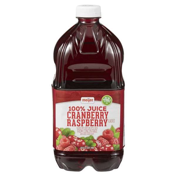 slide 1 of 1, Meijer 100% Juice Cranberry Raspberry, 64 oz