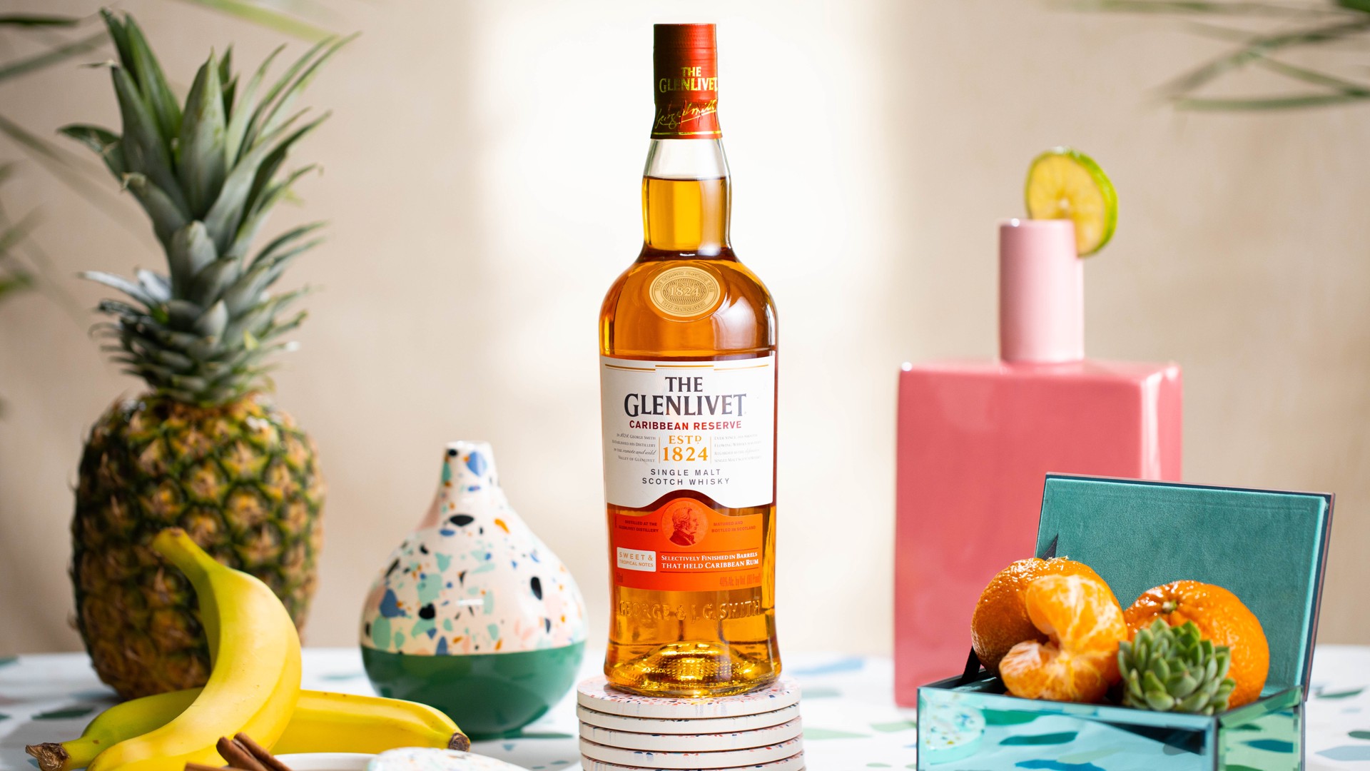 slide 8 of 9, The Glenlivet Caribbean Reserve Single Malt Scotch Whisky, 750 mL Bottle, 40% ABV, 750 ml