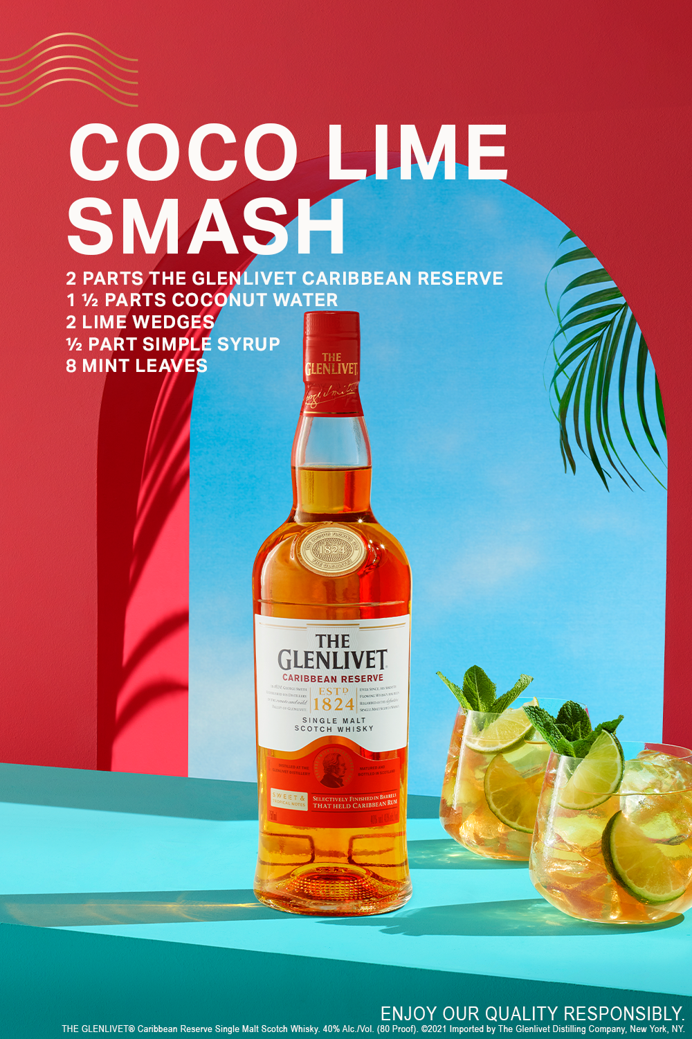 slide 3 of 9, The Glenlivet Caribbean Reserve Single Malt Scotch Whisky, 750 mL Bottle, 40% ABV, 750 ml
