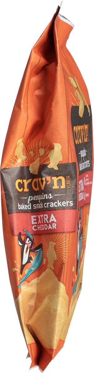 slide 6 of 11, Crav'n Flavor Extra Cheddar Penguins Baked Snack Crackers, 6.6 oz
