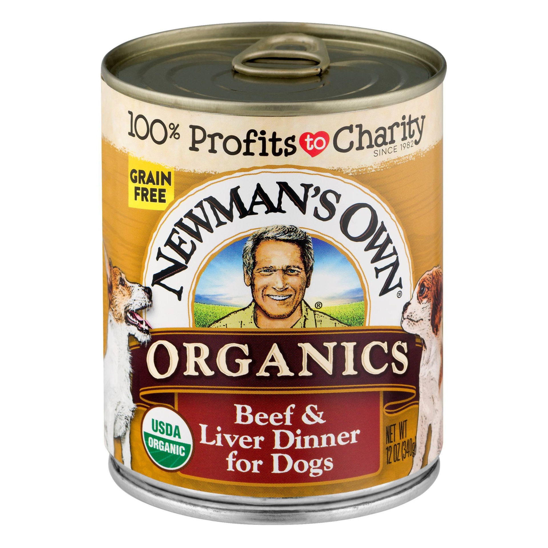 slide 1 of 6, Newman's Own Organics Beef & Liver Dinner For Dogs, 12 oz