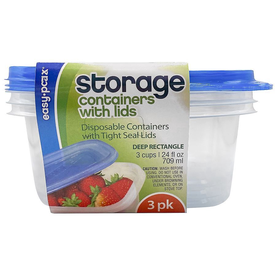 slide 3 of 3, Easy Pack Rectangle Food Storage, 3 ct