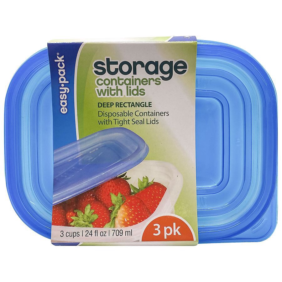 slide 2 of 3, Easy Pack Rectangle Food Storage, 3 ct