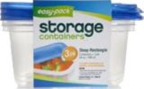 slide 1 of 1, Easy Pack Rectangle Food Storage, 3 ct