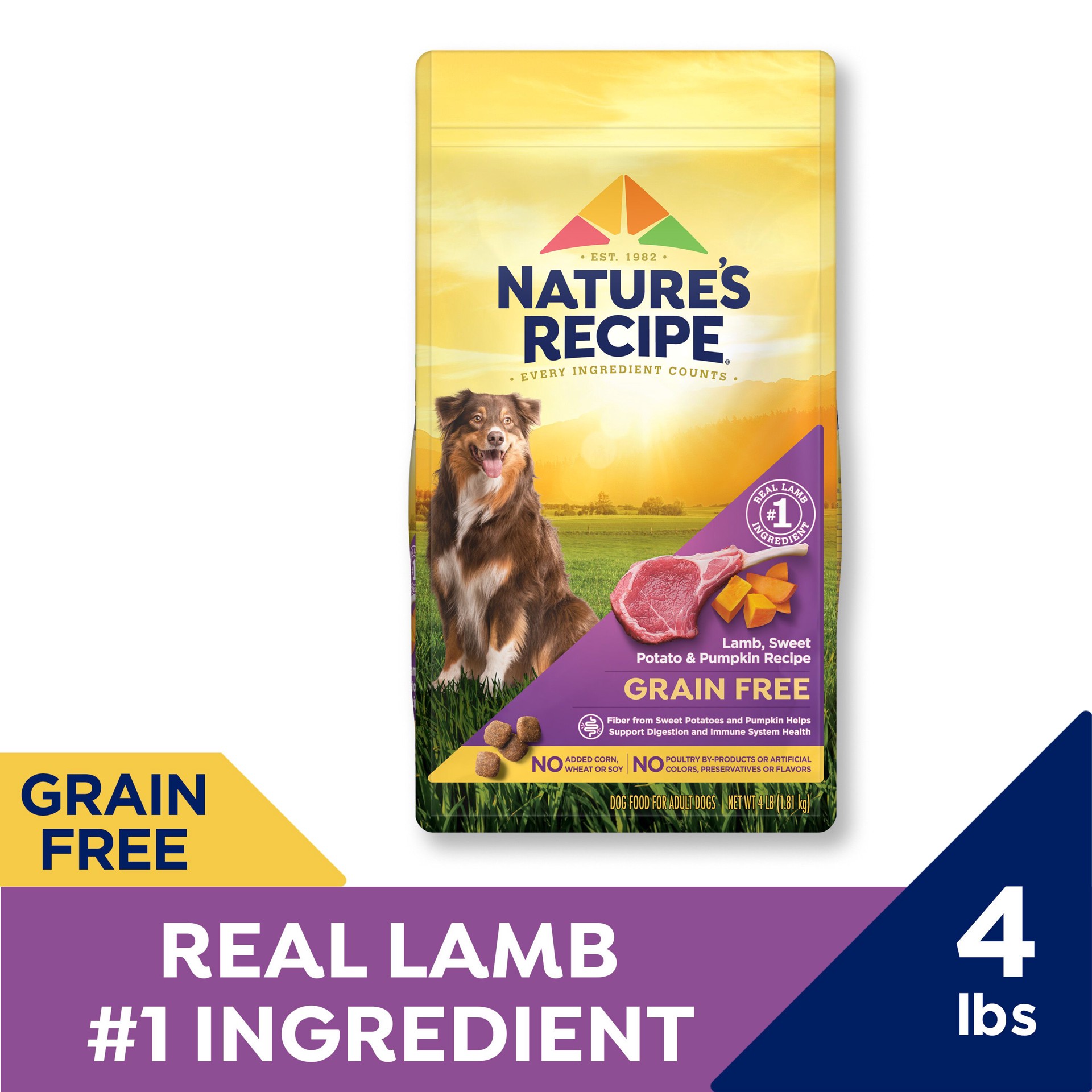 slide 8 of 9, Nature's Recipe Nature′s Recipe Grain Free Lamb, Sweet Potato & Pumpkin Recipe Dry Dog Food, 4 lb. Bag, 4 lb