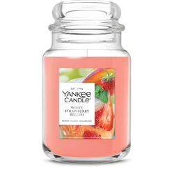 Yankee Candle White Strawberry Bellini Scented Candle, 22oz Large Jar with up to 150 Hour Burn Time, Great for gifting