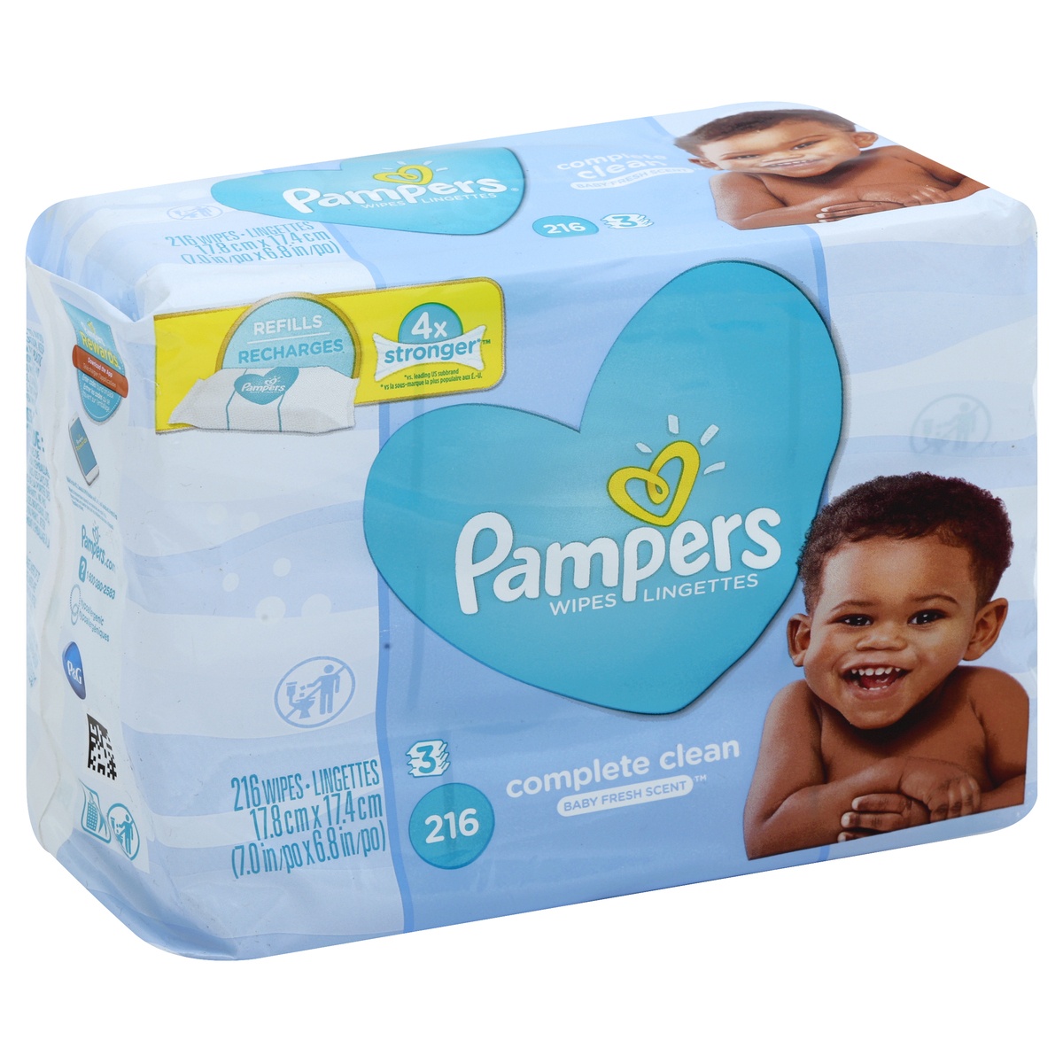 slide 1 of 1, Pampers Wipes 3 ea, 3 ct