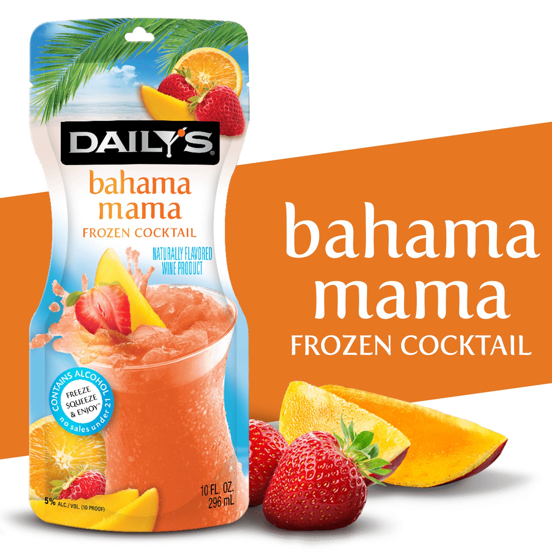 slide 1 of 13, Daily's Daily''s Bahama Mama Ready to Drink Frozen Cocktail, 10 FL OZ Pouch, 10 fl oz