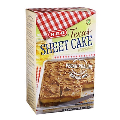 slide 1 of 1, H-E-B Select Ingredients Pecan Praline Texas Sheet Cake, 25 oz