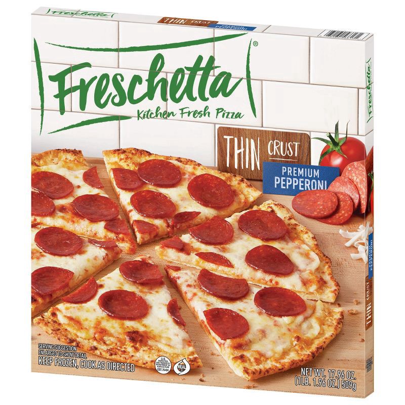 slide 6 of 8, Freschetta Pepperoni Thin Crust Frozen Pizza, 17.97 oz