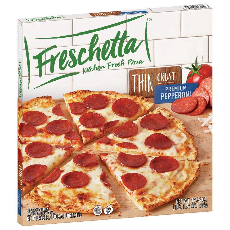 slide 7 of 8, Freschetta Pepperoni Thin Crust Frozen Pizza, 17.97 oz